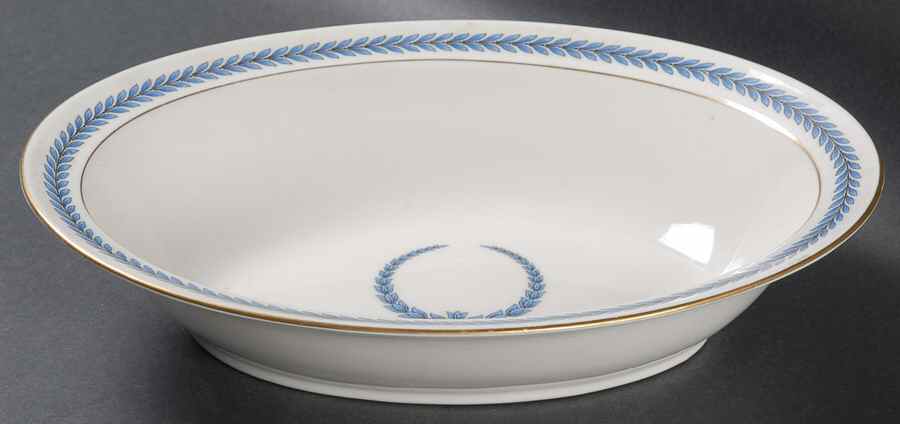 Neo Classic Blue (9566, Smooth) 10" Oval Vegetable Bowl by Warwick-1