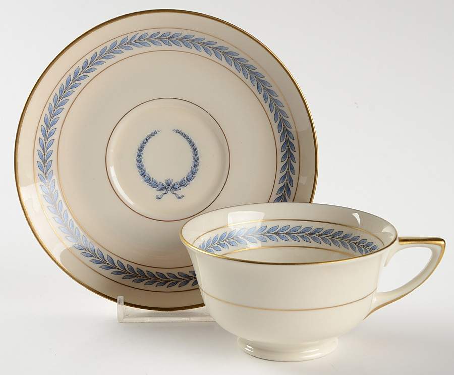 Neo Classic Blue (9566, Smooth) Footed Cup & Saucer Set by Warwick-1