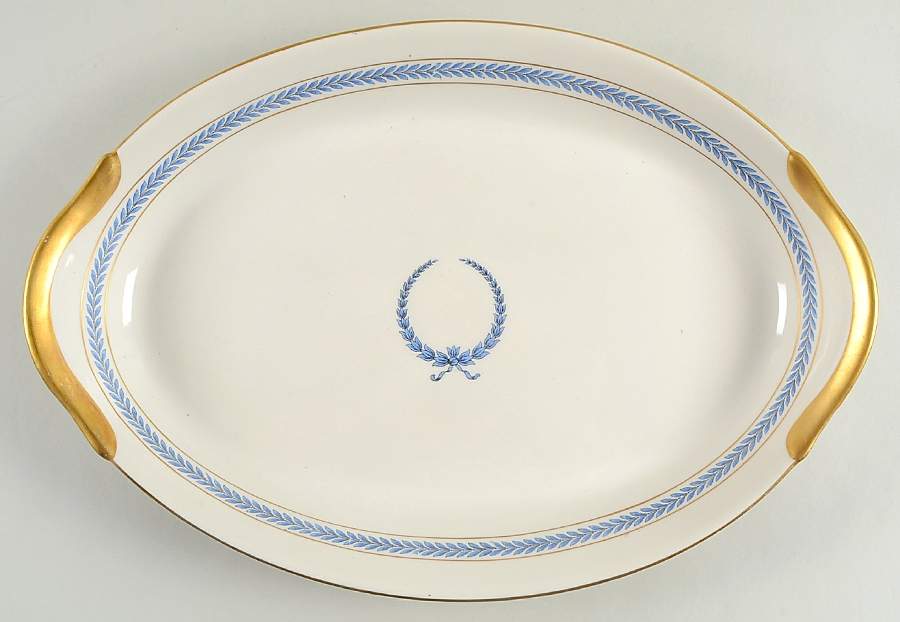 Neo Classic Blue (9566, Smooth) 15" Oval Serving Platter by Warwick-1