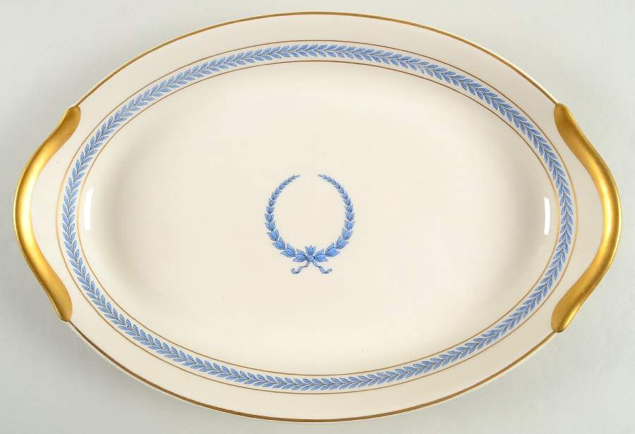 Neo Classic Blue (9566, Smooth) 13" Oval Serving Platter by Warwick-1