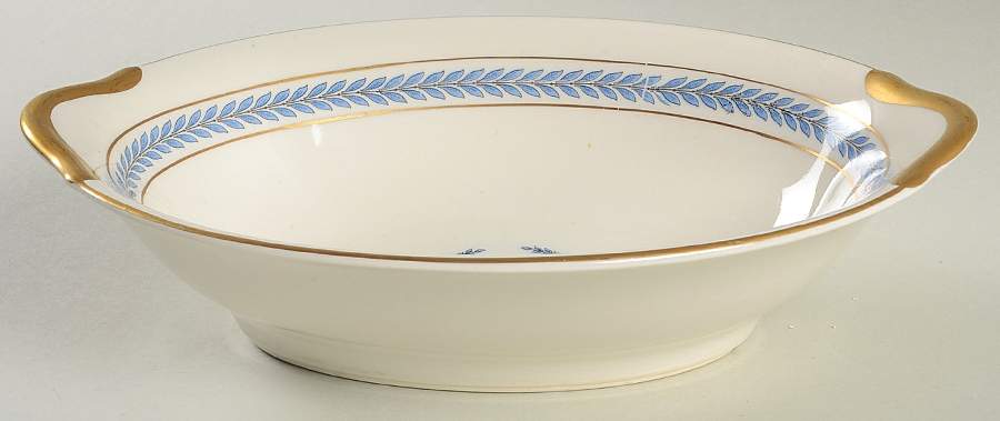 Neo Classic Blue (9566, Smooth) 9" Oval Vegetable Bowl by Warwick-1