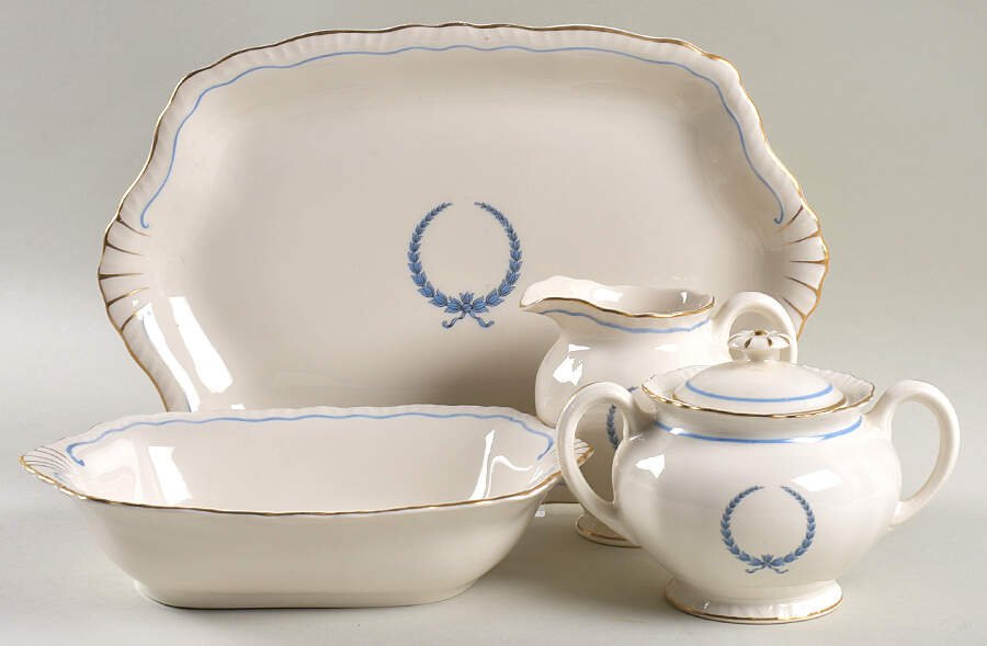 Neo Classic Blue (Scallop. Gold) 5 Piece Hostess Set by Warwick-1