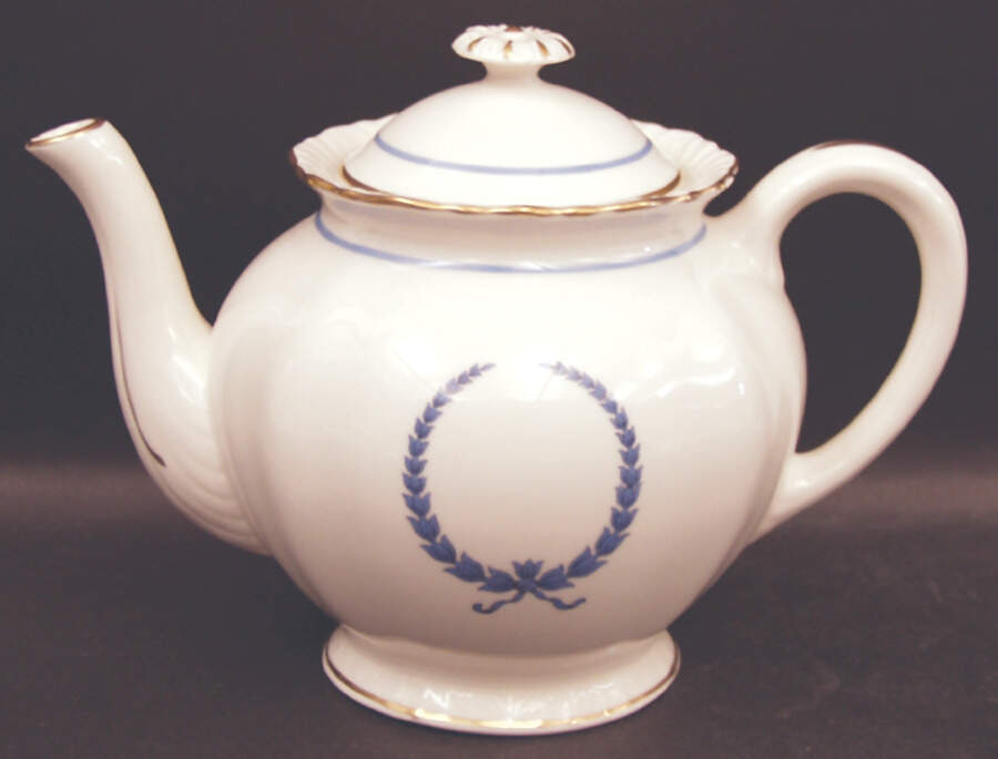 Neo Classic Blue (Scallop. Gold) Teapot & Lid by Warwick-1