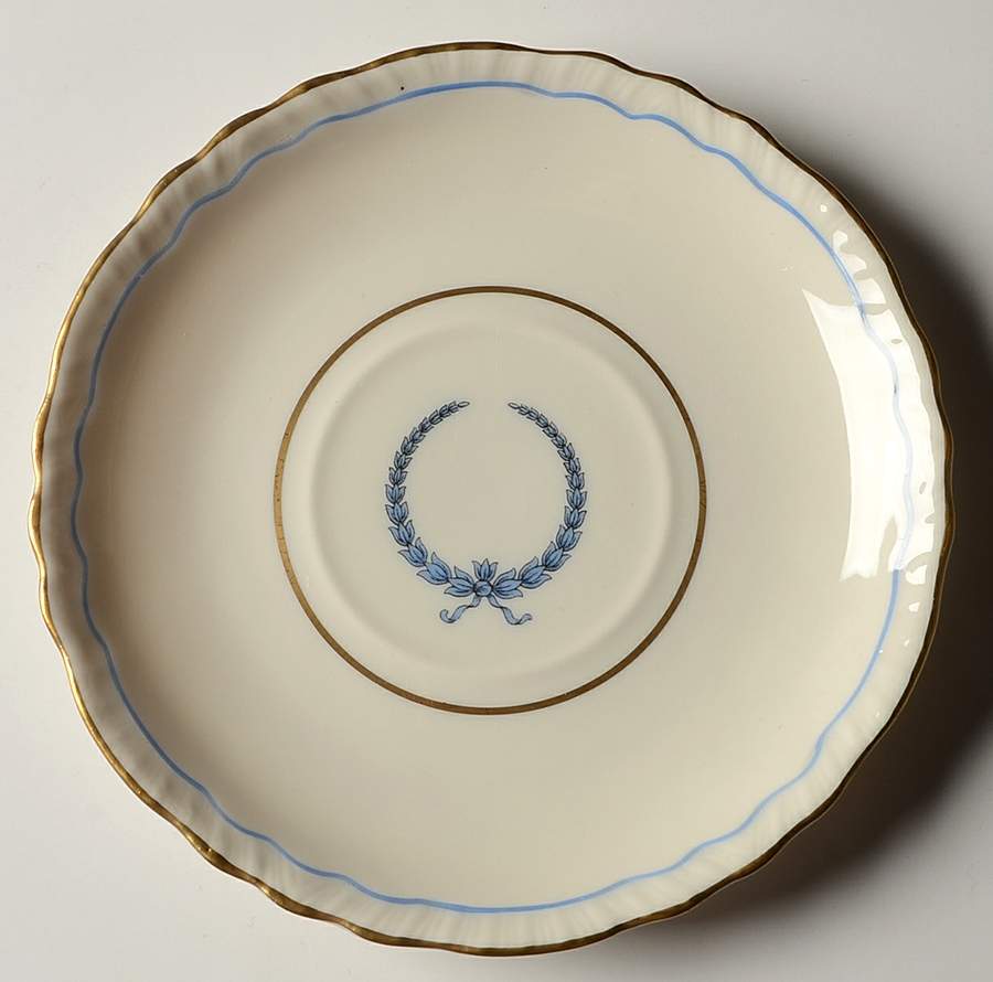 Neo Classic Blue (Scallop. Gold) Saucer for Footed Cream Soup Bowl by Warwick-1