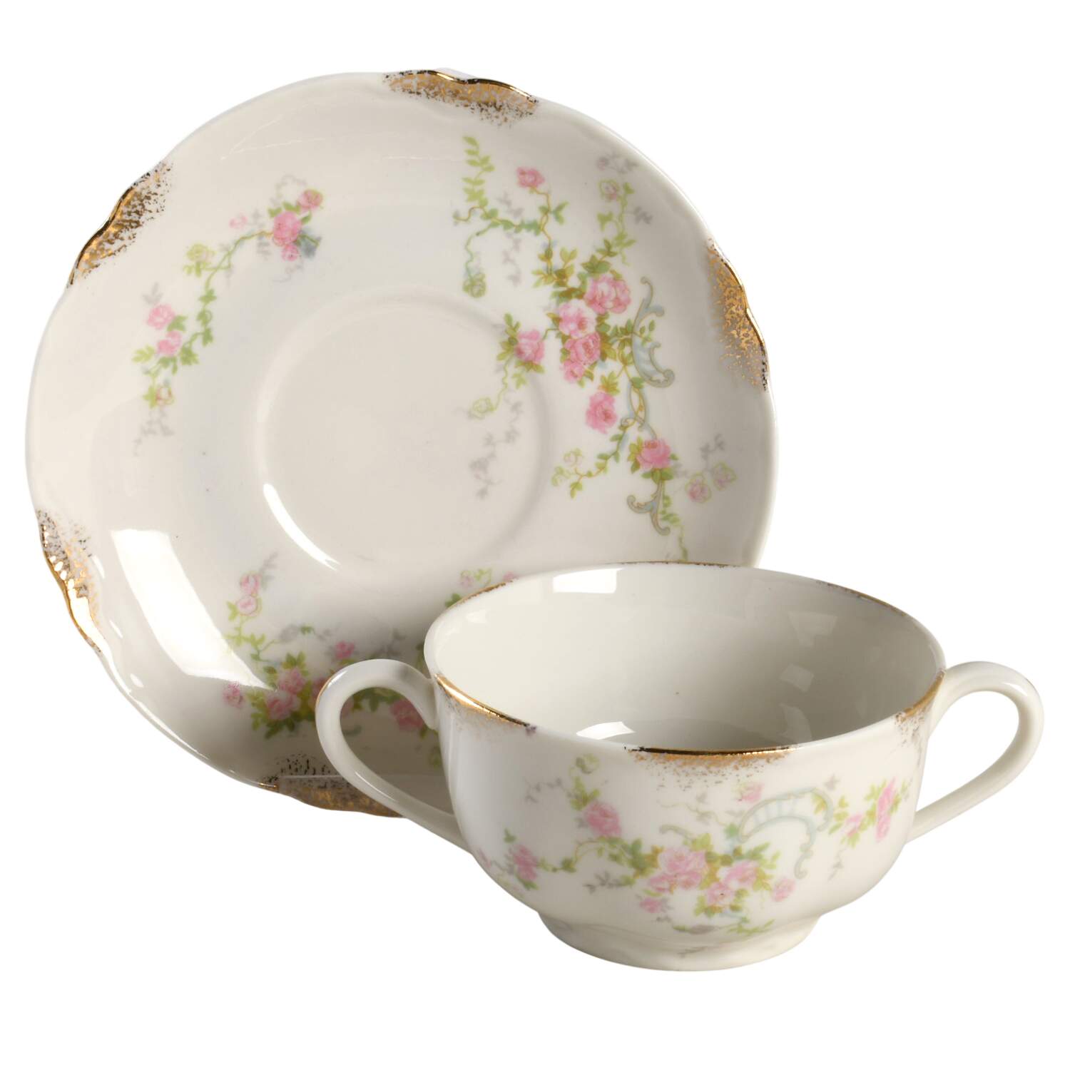 Old Abbey Flat Bouillon Cup & Saucer by Warwick-1