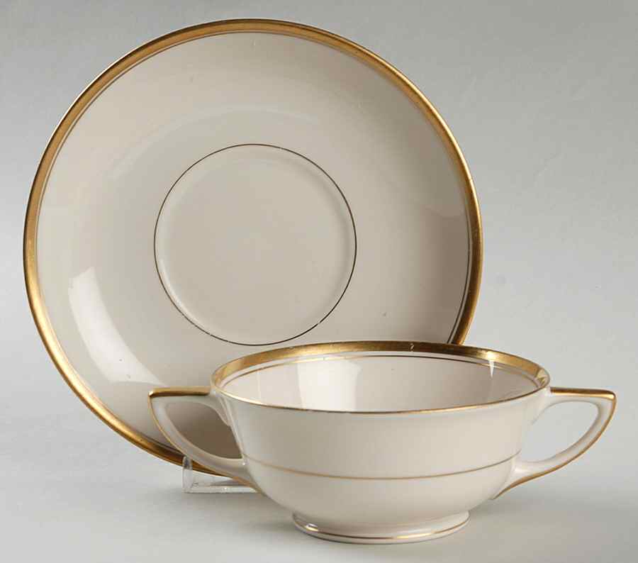Regency Footed Cream Soup Bowl & Saucer Set by Warwick-1