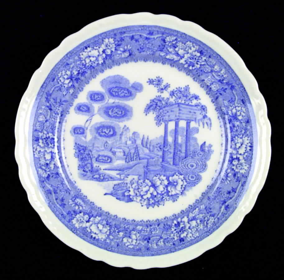 Tudor Rose Blue Dinner Plate by Warwick-1