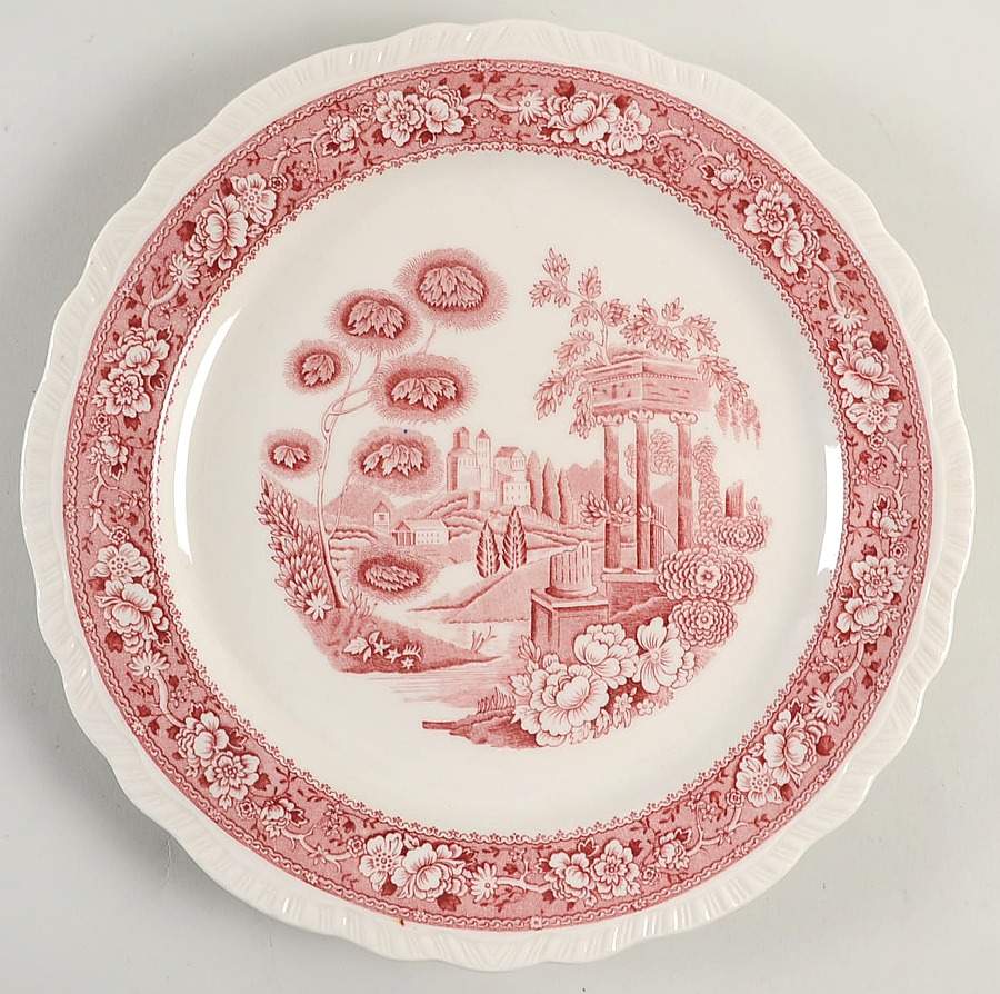 Tudor Rose Pink Service Plate (Charger) by Warwick-1