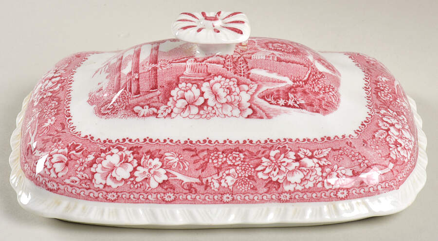 Tudor Rose Pink Lid for Rectangular Vegetable by Warwick-1