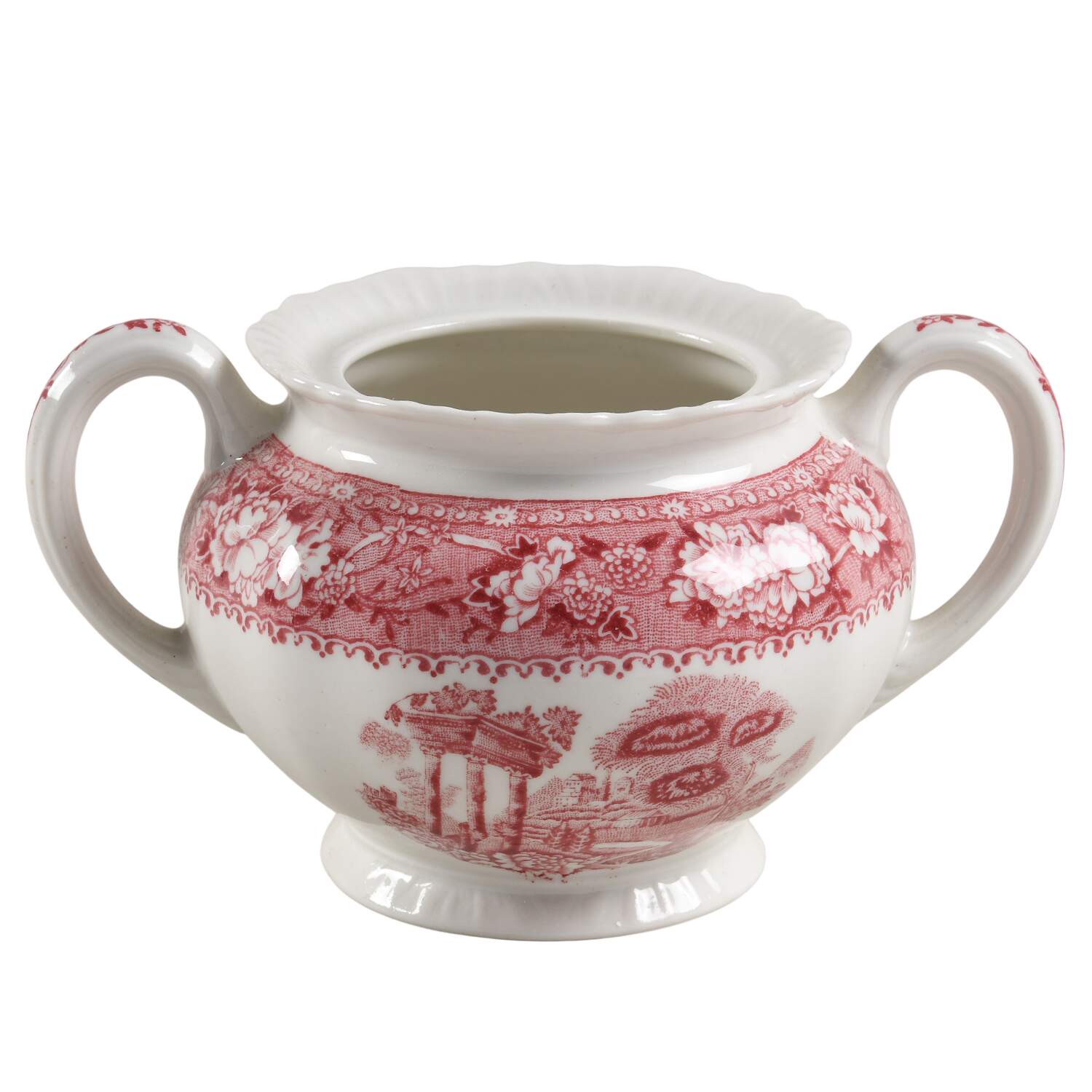 Tudor Rose Pink Sugar Bowl No Lid by Warwick-1