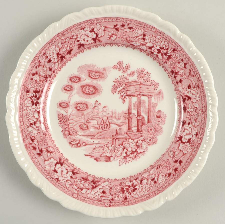 Tudor Rose Pink Salad Plate by Warwick-1