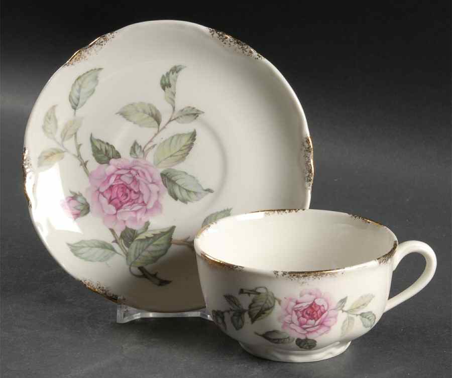 Venetian Rose Gold Flat Cup & Saucer Set by Warwick-1