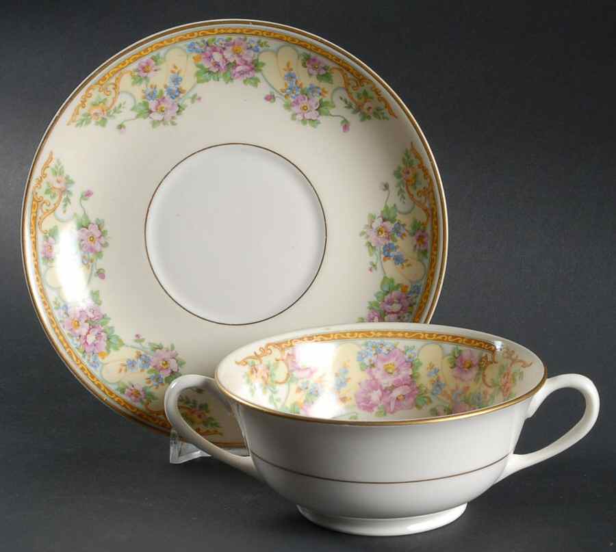 AB9431 Footed Cream Soup Bowl & Saucer Set by Warwick-1