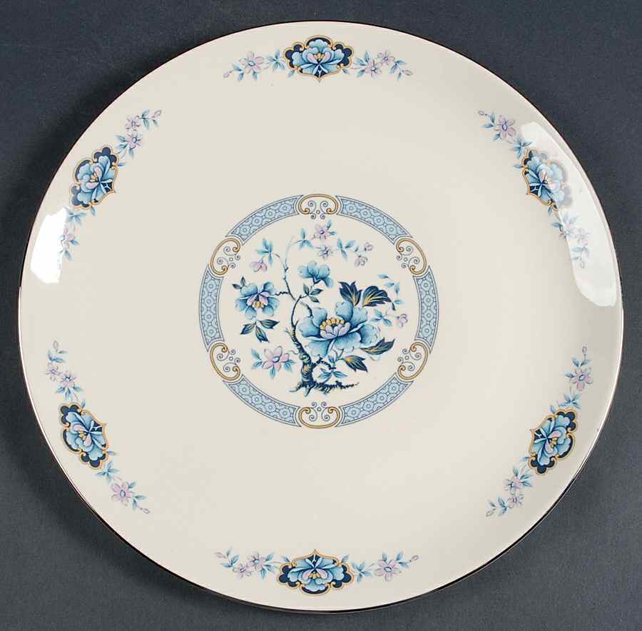 Blue Rose 13" Chop Plate (Round Platter) by Woodmere-1