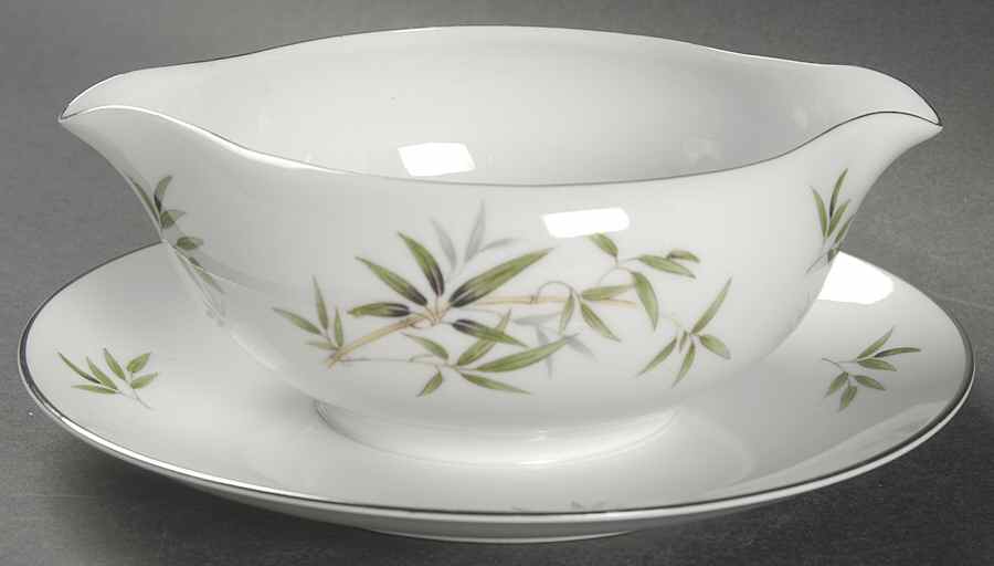 Bamboo Gravy Boat with Attached Underplate by Wentworth-1