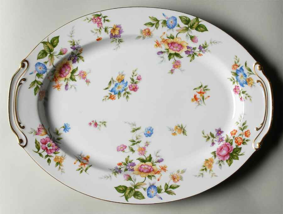 Blue Bells 16" Oval Serving Platter by Wentworth-1