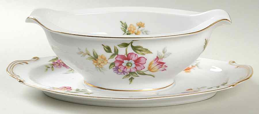 Blue Bells Gravy Boat with Attached Underplate by Wentworth-1