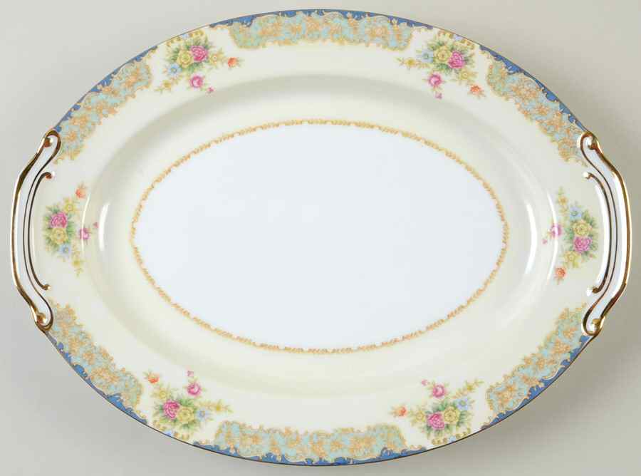 Bluciel 14" Oval Serving Platter by Wentworth-1