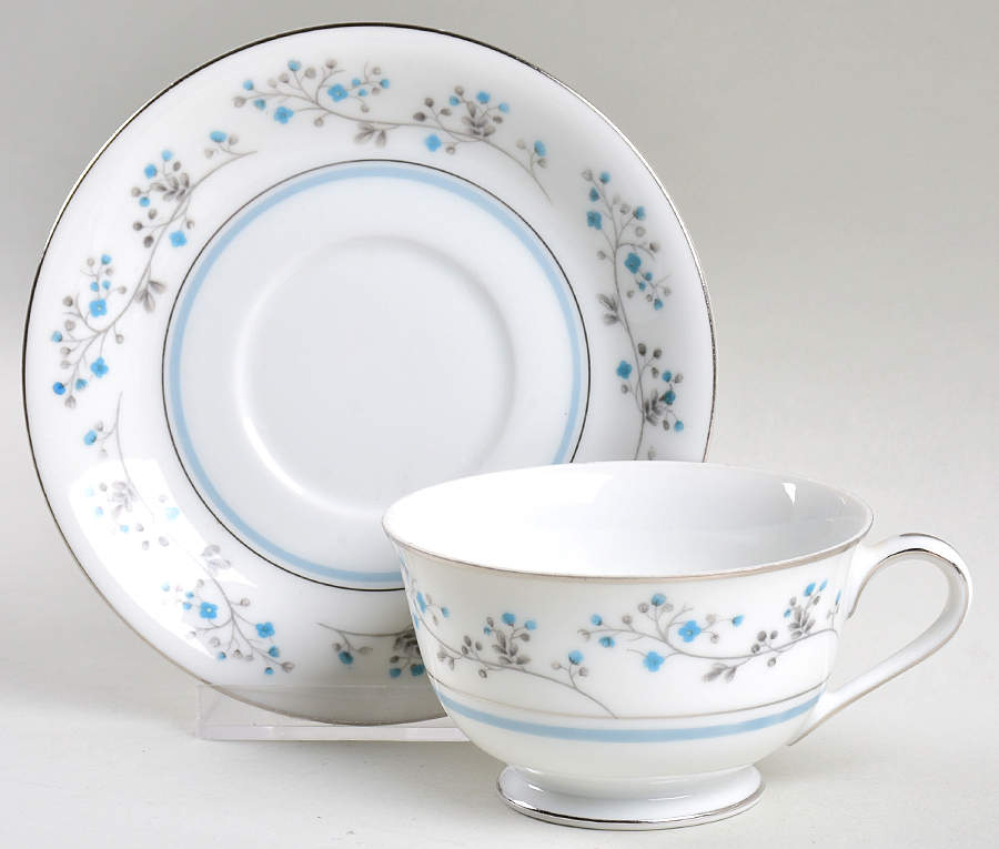 Bluespray Footed Cup & Saucer Set by Wentworth-1