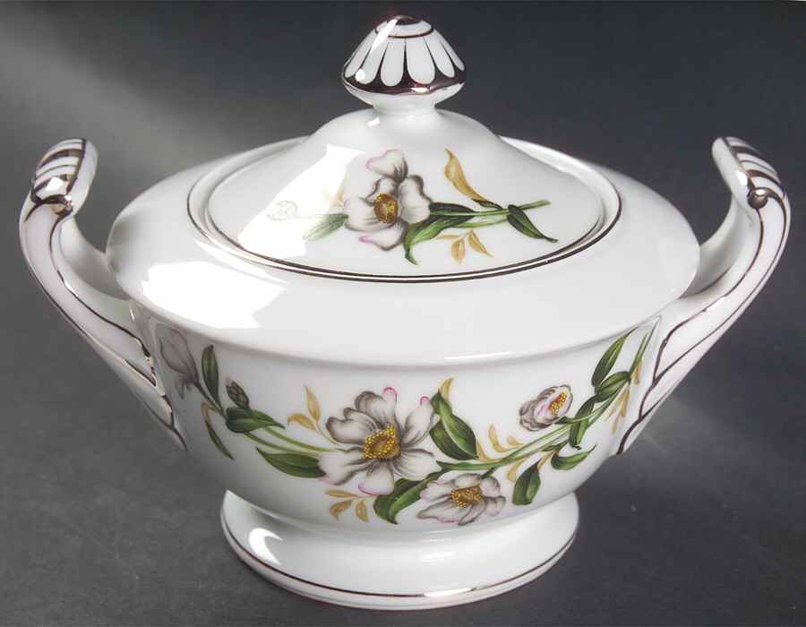 Camellia (6022, Rim Shape) Sugar Bowl & Lid by Wentworth-1