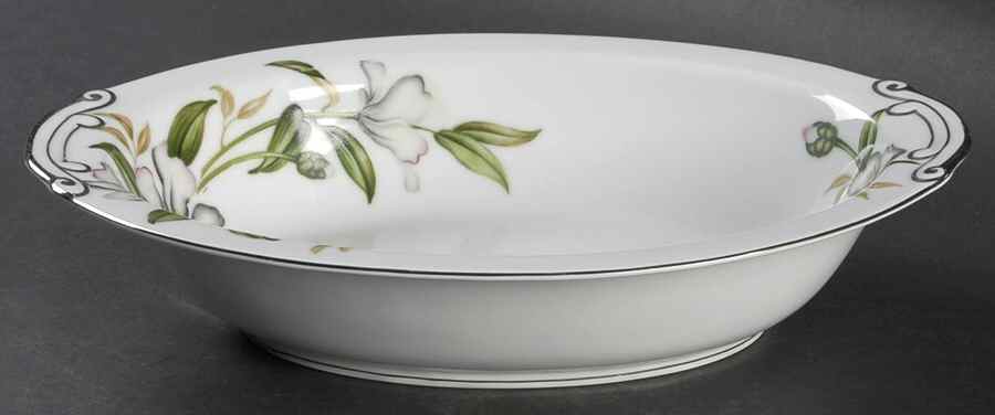 Camellia (6022, Rim Shape) 10" Oval Vegetable Bowl by Wentworth-1