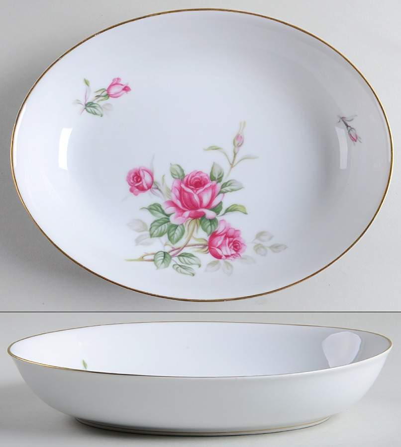 Cameo Rose 10" Oval Vegetable Bowl by Wentworth-1
