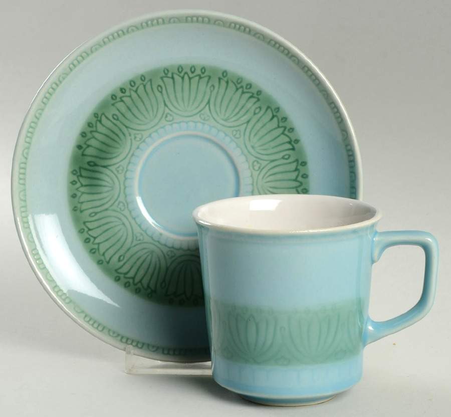 Celestial Blue Flat Cup & Saucer Set by Wentworth-1