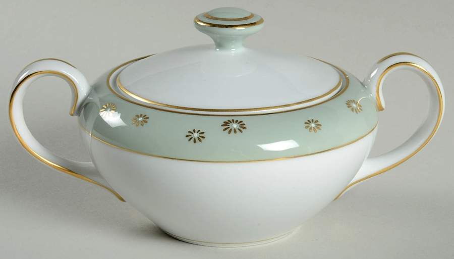 Celadon Sugar Bowl & Lid by Wentworth-1