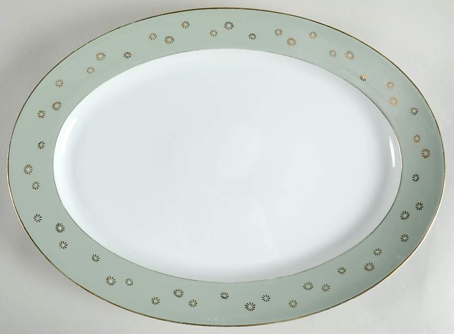 Celadon 16" Oval Serving Platter by Wentworth-1
