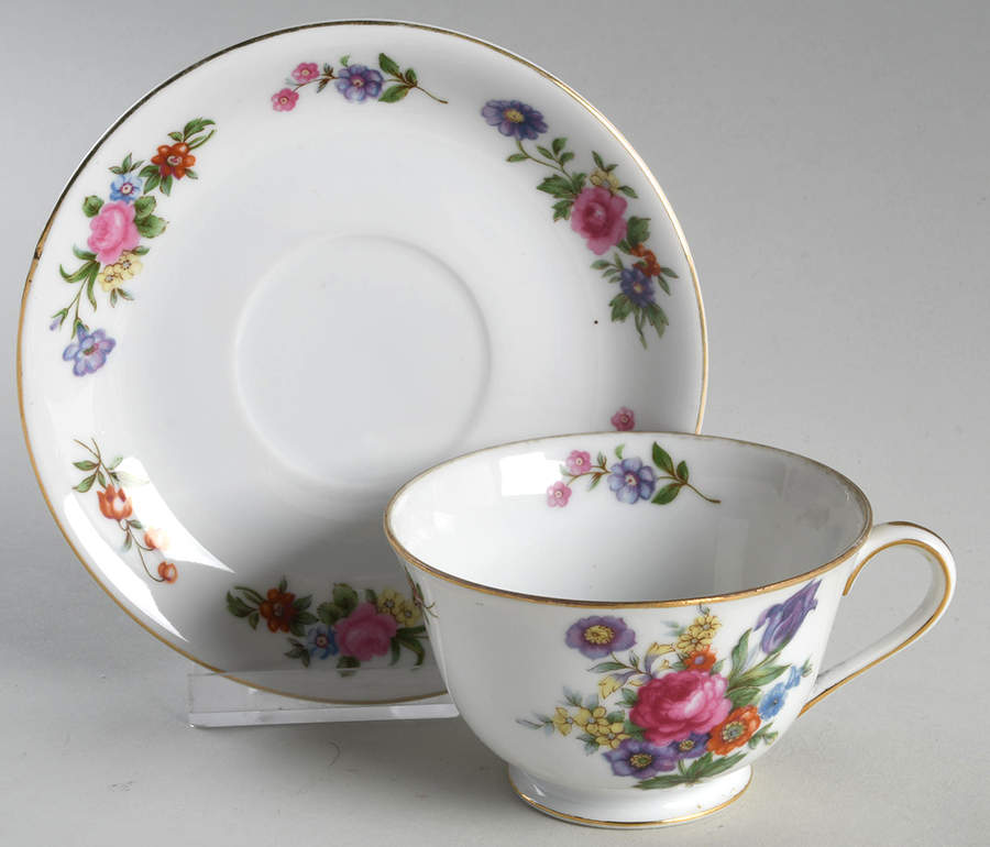 Dresden Footed Cup & Saucer Set by Wentworth-1