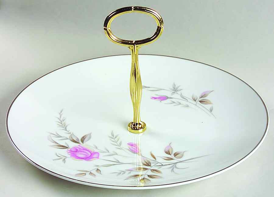 Elizabeth Round Serving Plate with Handle (DP) by Wentworth-1