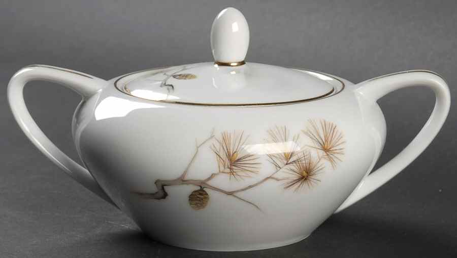 Golden Pine Sugar Bowl & Lid by Wentworth-1