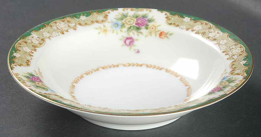 Greenleigh (All Green Border) Rim Fruit/Dessert (Sauce) Bowl by Wentworth-1