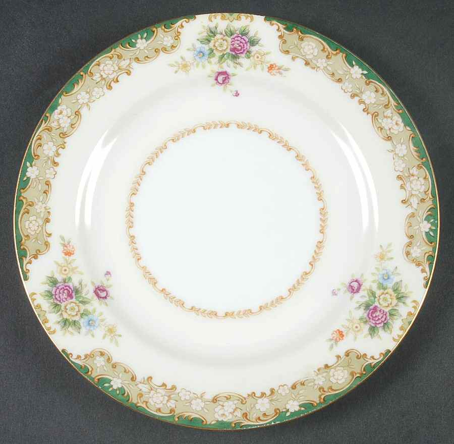 Greenleigh (All Green Border) Bread & Butter Plate by Wentworth-1