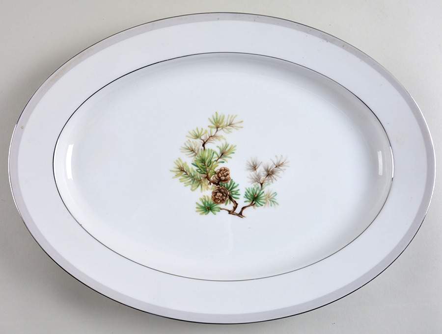 Midnight Pine 16" Oval Serving Platter by Wentworth-1