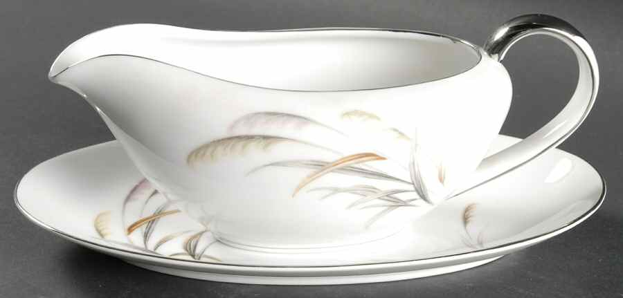 Pampas Gravy Boat & Underplate/Relish by Wentworth-1