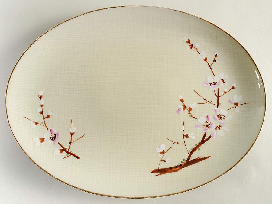 Peach Blossom 14" Oval Serving Platter by Wentworth-1