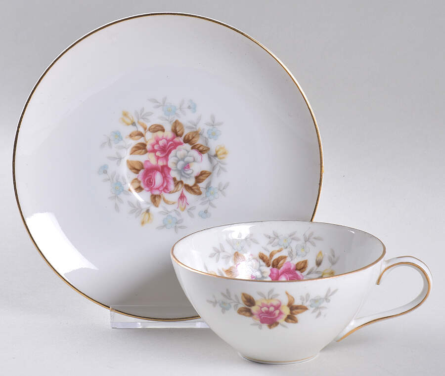 Petit Point Flat Cup & Saucer Set by Wentworth-1