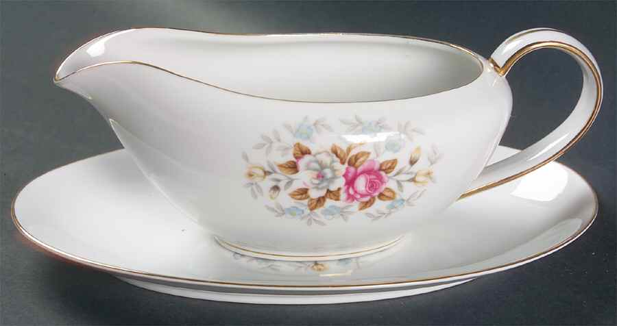 Petit Point Gravy Boat & Underplate/Relish by Wentworth-1