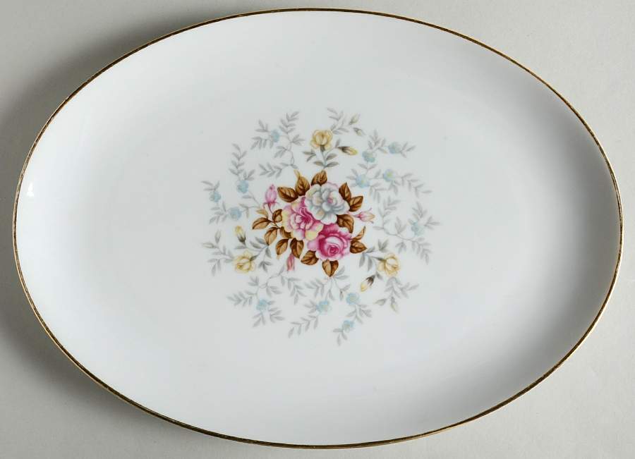 Petit Point 12" Oval Serving Platter by Wentworth-1