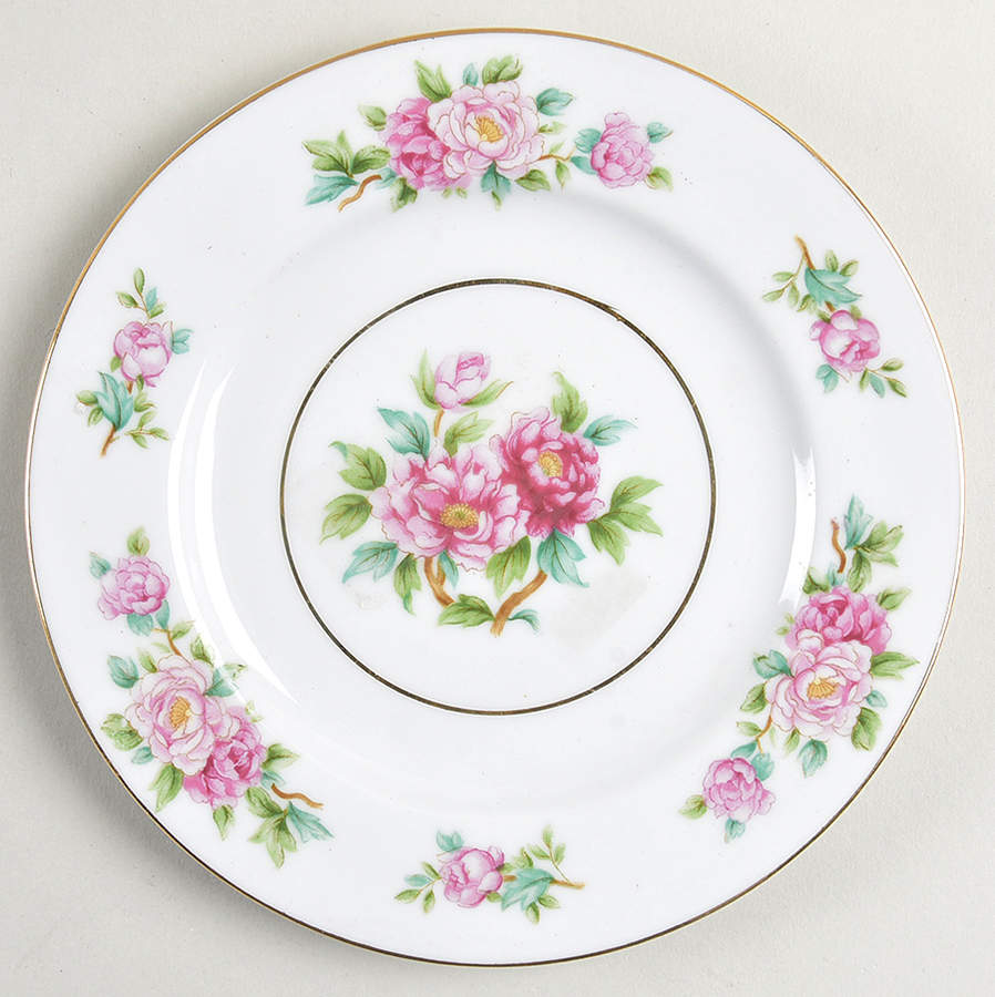 Pink Peony Bread & Butter Plate by Wentworth-1
