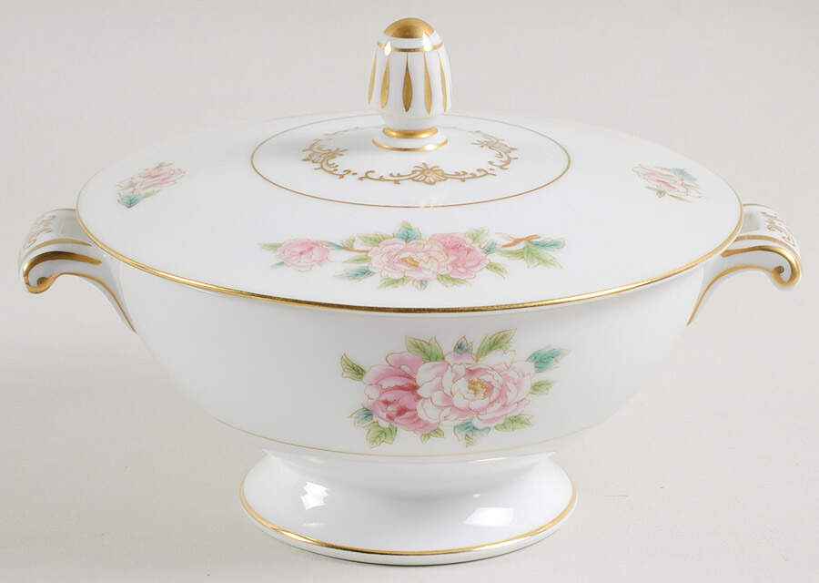 Pink Peony Sugar Bowl & Lid by Wentworth-1