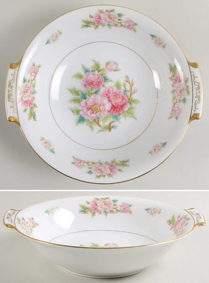 Pink Peony 9" Round Vegetable Bowl by Wentworth-1