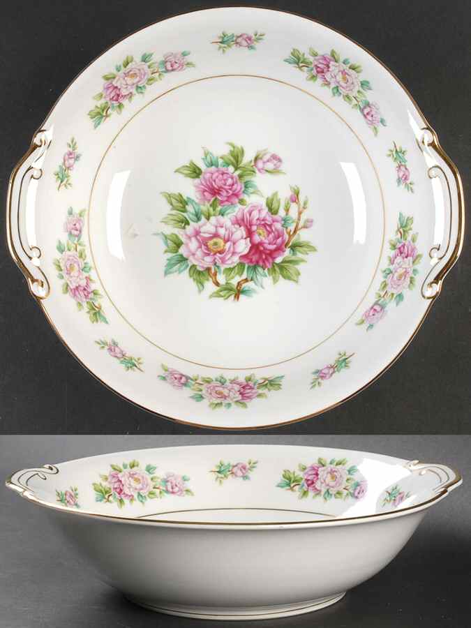 Pink Peony 10" Round Vegetable Bowl by Wentworth-1