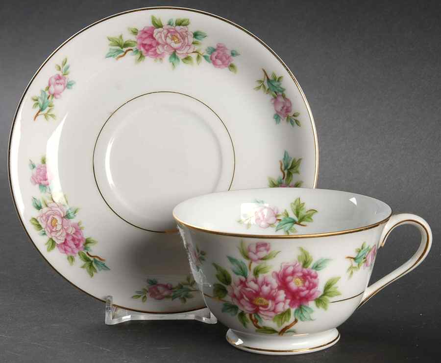Pink Peony Footed Cup & Saucer Set by Wentworth-1