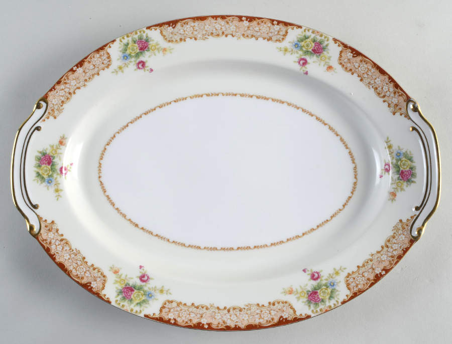 Red Fern 14" Oval Serving Platter by Wentworth-1