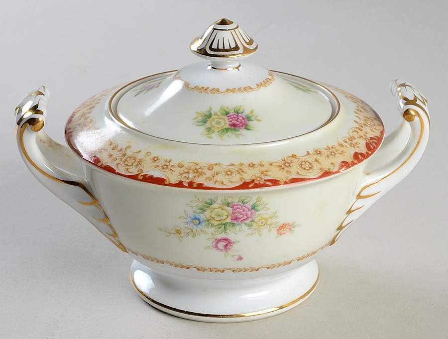 Red Fern Sugar Bowl & Lid by Wentworth-1