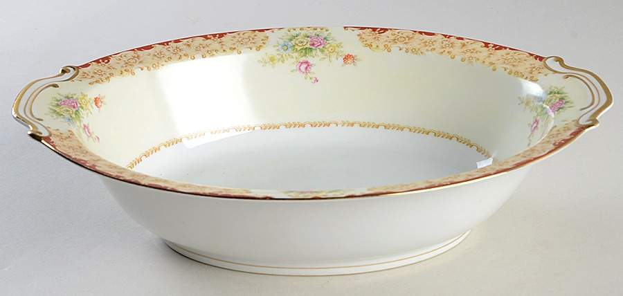 Red Fern 11" Oval Vegetable Bowl by Wentworth-1