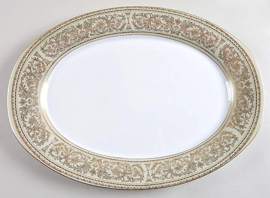 Regency Green (Imperial Wentworth Backstamp) 16" Oval Serving Platter by Wentworth-1