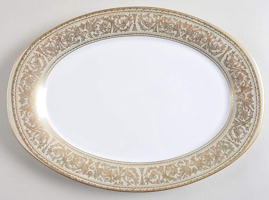 Regency Green (Imperial Wentworth Backstamp) 12" Oval Serving Platter by Wentworth-1